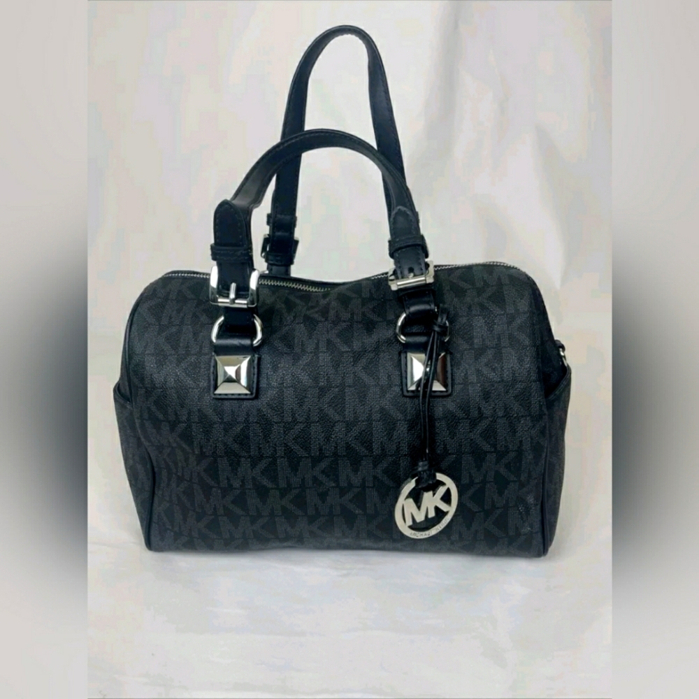 Michael Kors MK Designer Grayson Signature MK Satchel Purse Handbag